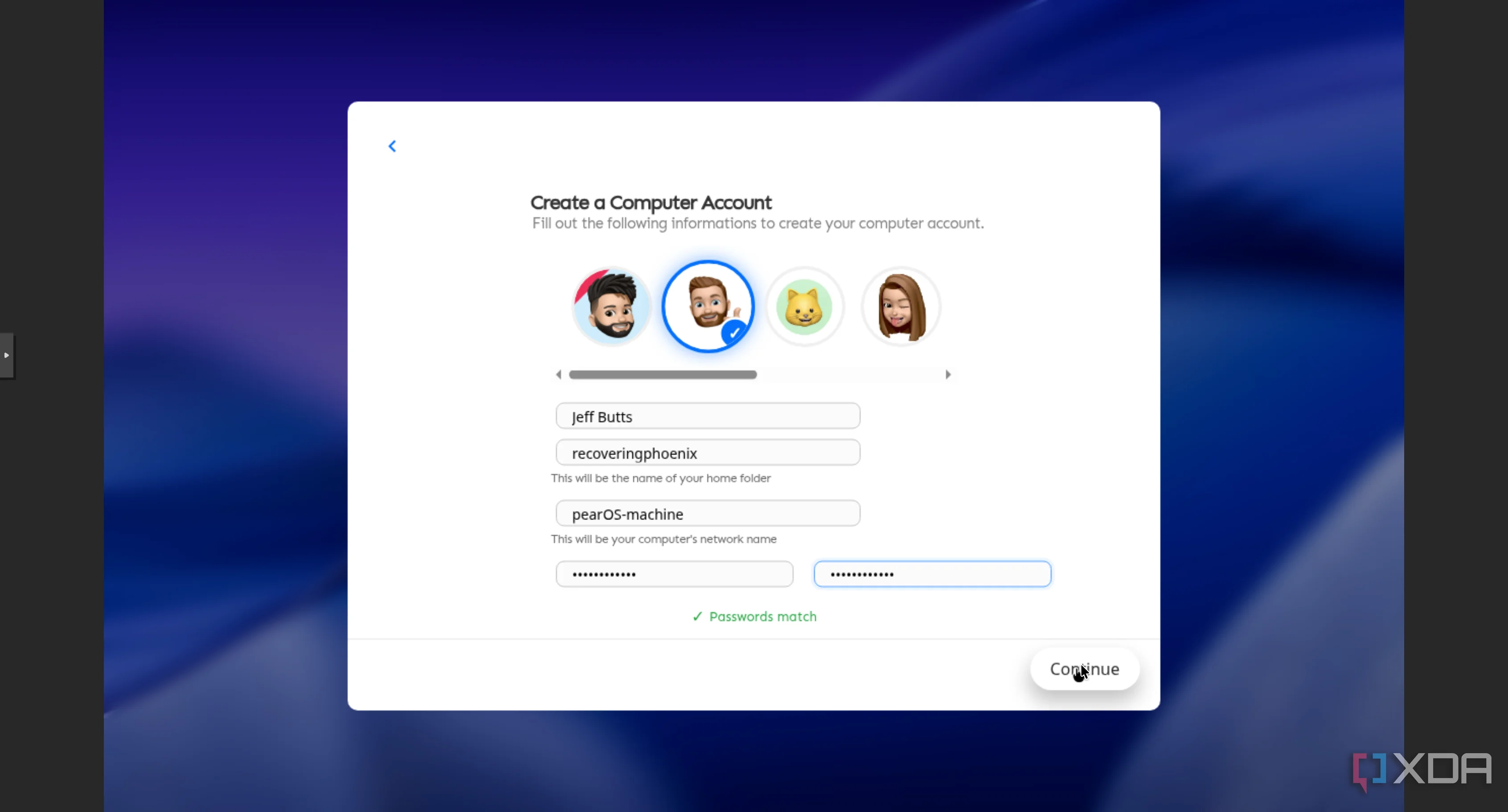 pearOS Installer Interface